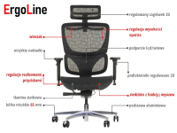 Fotel biurowy obrotowy ErgoNew S1A(2) siedzisko siatkowe