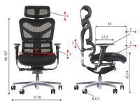 Fotel biurowy obrotowy ErgoNew S7(2) siedzisko tkaninowe