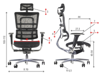 Fotel biurowy obrotowy ErgoNew S8(2) siedzisko siatkowe