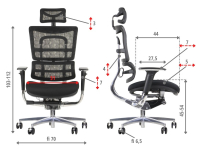 Fotel biurowy obrotowy ErgoNew S8(2) siedzisko tkaninowe