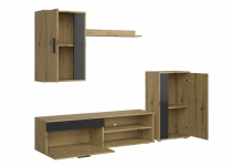 BENSON zestaw mebli, kolor: dąb artisan - czarny