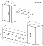 BENSON zestaw mebli, kolor: dąb artisan - kaszmir