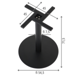 Podstawa do stolika SH-5001-8/B, fi 54,50 cm, wys. 71,5 cm