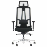 AKCENT M PLUS fotel biurowy obrotowy,  czarny mechanizm samoważący, podłokietniki 4D