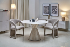 ABBOT stół okrągły, jasny trawertyn