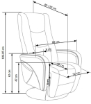 PULSAR recliner fotel z funkcją masażu cappuccino