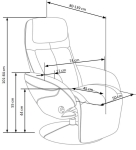 OPTIMA 2 recliner fotel wypoczynkowy  popielaty tkanina