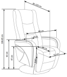 PULSAR 2 recliner fotel wypoczynkowy z funkcją masażu popielaty